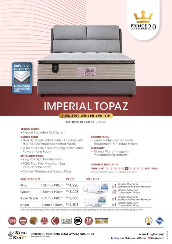 King Koil Prince IMPERIAL TOPAZ Mattress - Image 3