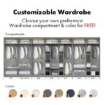 LED L Shape Wardrobe (W32" Custom Dressing Table x 40 x 48 x H120") - Image 3