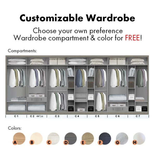 LED L Shape Wardrobe (W32" Custom Dressing Table x 40 x 48 x H120") - Image 3