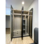 ALYSSA 5x8 LED Glass Open Door Wardrobe - Image 2