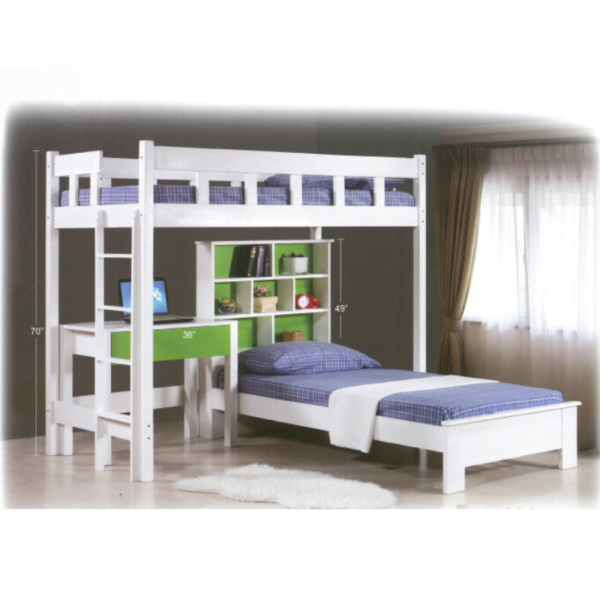 SPATA Wooden Loft Bed Set - Image 2