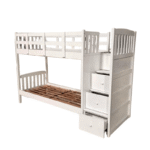 KALMER Wooden Drawer Double Decker Bed
