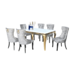 WARENO Chesterfield Marble Dining Set - Image 2