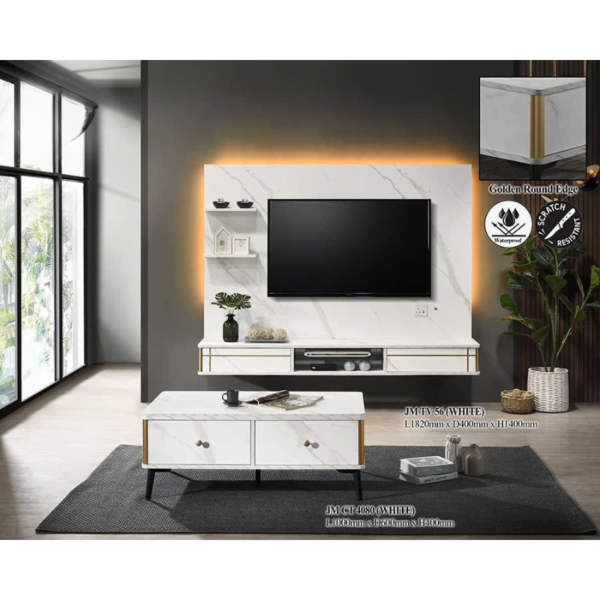 SAMURAI Wall Mounted TV Cabinet (with Coffee Table) - Image 2