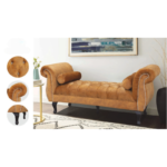 TIAGRA Chesterfield Bench Chair Ottoman with Arm