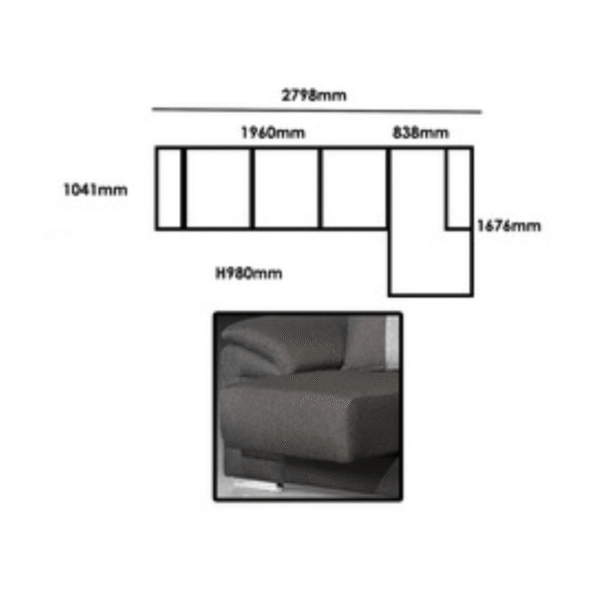BAREL L Shape Pull-Out Sofa - Image 3