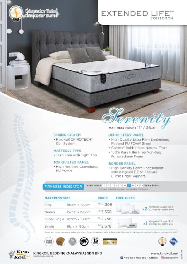 King Koil Extended Life SERENITY Mattress - Image 3