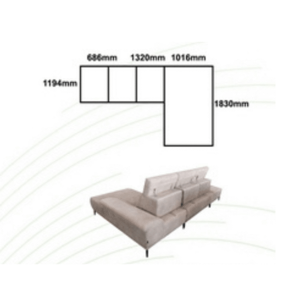 FORIAN L Shape Push Back Sofa - Image 2