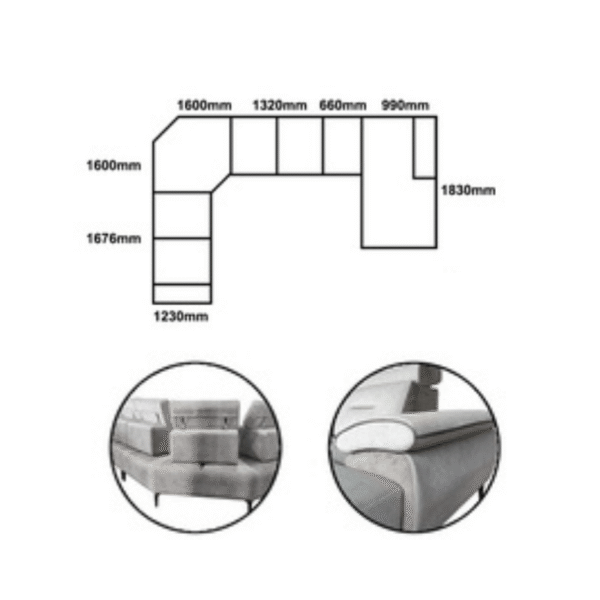 HYDRA Corner Push Back Sofa - Image 2