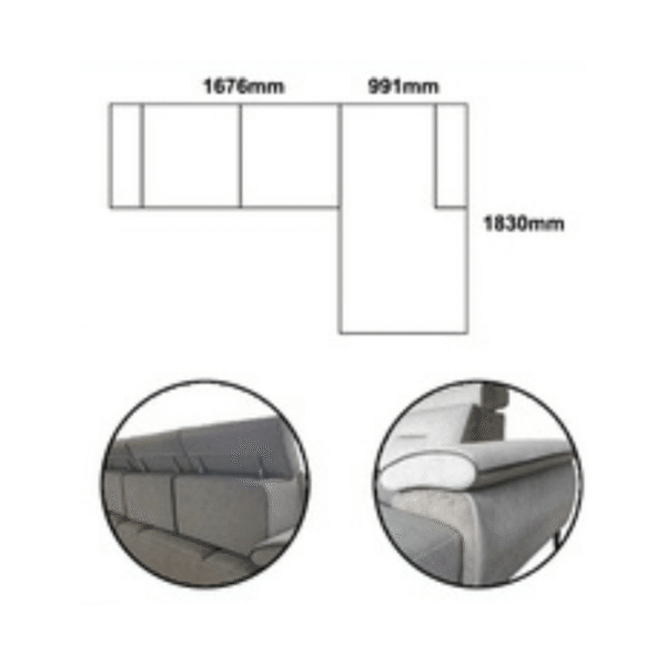 CHRATOS L Shape Push Back Sofa - Image 2