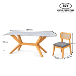 AXFORD Rattan Wooden Dining Set - Image 2