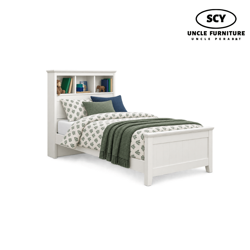 FIORA Wooden Bed with Bookshelf FIORA Wooden Bed with Bookshelf - Image 1