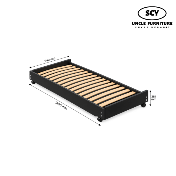 Pull-Out Bed with Wooden Slat Base - Image 2