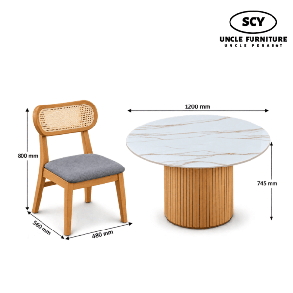 SINCLAIR Rattan Wooden Dining Set - Image 2