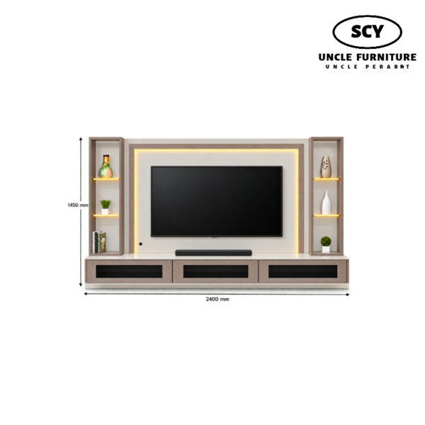 DENFORD Wall Mounted TV Cabinet - Image 2